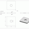 Eindkap, lasmodel met boring  12,1mm, voor koker 50 x 50mm, geslepen, RVS 304 - Afbeelding 4