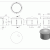 Eindkap, voor buis 48,3 x 2,0 - 2,6mm, half rond, klemverbinding, hol, RVS 304 - Afbeelding 4