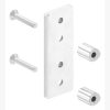 Wandanker voor staander, flens 165 x 60 x 10mm, met 2x 10,5mm boring, met 2 afstandhulzen, wandafstand 40mm, voor buis 42,4mm, RVS 304 - Afbeelding 6