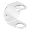 Wandanker voor staander, flens 101 x 100 x 6mm, met 2x 11mm boring, 2 doorgaand gaten 43mm, aan staander te lassen, wandafstand 40mm, voor buis 42,4mm, RVS 304