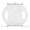 Wandanker voor staander, flens 115 x 100 x 6mm, met 2x 30 x 11mm slobgaten, met vleugel voor veilige glasmontage, wandafstand: 30mm, voor buis 42,4mm, RVS 304 - Afbeelding 2