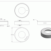 Afdekkap, 105 x 25mm, met boring 49mm, Wanddikte: 1mm, geslepen, RVS 304 - Afbeelding 2