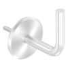 Leuningdrager, lasmodel, Schijf 70 x 5mm afgerond, stift 14mm, wandafstand 84mm, achterzijde M8 schroefdraad, incl. stokschroef M8x80, RVS 304