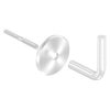 Leuningdrager, lasmodel, Schijf 70 x 5mm afgerond, stift 14mm, wandafstand 84mm, achterzijde M8 schroefdraad, incl. stokschroef M8x80, RVS 304 - Afbeelding 2