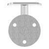 Leuningdrager zonder kabeldoorvoer, bijpassend bij Leuningdrager voor LED leuning, met  aansluitingflens voor buis 42,4mm, Schijf 60 x 5mm, stift Ø 14mm, wandafstand tot midden leuning 75mm, 3 x 6,5mm boringen verzonken, RVS 304 - Afbeelding 3