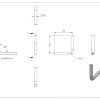stift Ø 12mm, beenlengte: 75 x 75mm, 90°, tweezijdig gelast, RVS 304 - Afbeelding 2