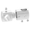 Dubbele dwarsstafhouder voor bevestiging van 2 staven met 14,2 en 14,2mm boring, incl. madeschroef, RVS 304 - Afbeelding 5