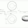 Afdekkap, 85 x 15mm, met boring 43mm, Wanddikte: 1mm, geslepen, RVS 304 - Afbeelding 2