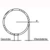 Kogel, hol, Ø 100mm met draad M10, wanddikte 2mm, geslepen, RVS 304 - Afbeelding 3