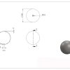 Kogel, hol, Ø 100mm met draad M10, wanddikte 2mm, geslepen, RVS 304 - Afbeelding 2
