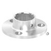 Wand- en vloerflens, flens 65 x 5mm, hoogte: 20mm, met 3x 5,5mm boring, verzonken voor M5, met 1 madeschroef, voor buis 26,9mm, RVS 304 - Afbeelding 2