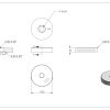 Onderste deel voor 52mm glasadapter, t= 10mm, met vlakke aansluiting, RVS 304 - Afbeelding 4