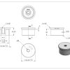 Eindkap, voor buis 42,4 x 2,5mm, met draad M8, vlak, lijmverbinding, hol, RVS 304 - Afbeelding 4