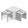 Hoekverbinder, horizontaal, voor glasprofielbuis 40 x 40mm, RVS 304