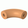 90° bocht voor houten leuning beuken, D=42mm, geslepen en gelakt, incl. plugboring en plug (15x35mm)