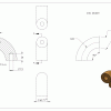 90° bocht voor houten leuning beuken, D=42mm, geslepen en gelakt, incl. plugboring en plug (15x35mm) - Afbeelding 4